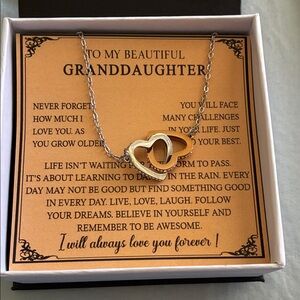 Heartfelt Granddaughter Necklace in Silver and Gold